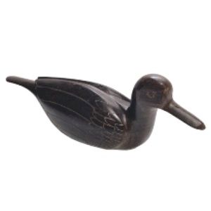 HARDWOOD Hand Carved DUCK Decor in Mexico Dark Brown 10 x 3 inches